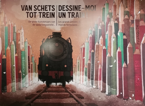 train world,schaerbeek,gare,musée du train,exposition,dessin,bd,peinture,schuiten,franquin,delvaux,li kumwu,train,histoire,culture